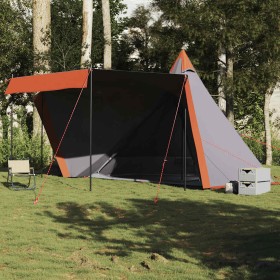 Tienda familiar tipi para 6 personas impermeable gris naranja de , Tiendas de campaña - Ref: Foro24-4009447, Precio: 210,03 €...