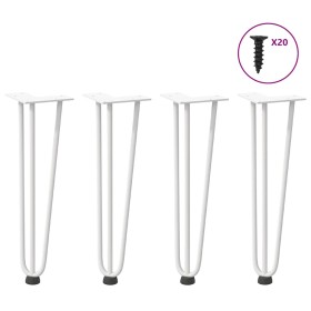 Patas de mesa tipo horquilla 4 uds acero macizo blanco 42 cm de , Patas para mesas - Ref: Foro24-4012441, Precio: 50,57 €, De...