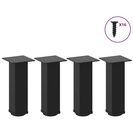 Patas para mesa de centro 4 uds acero negro 30-32 cm de , Patas para mesas - Ref: Foro24-4012460, Precio: 64,35 €, Descuento: %