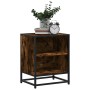 Mesita noche madera ingeniería roble ahumado 40x31x50cm metal de , Mesitas de noche - Ref: Foro24-848703, Precio: 36,12 €, De...