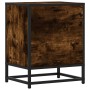 Mesita noche madera ingeniería roble ahumado 40x31x50cm metal de , Mesitas de noche - Ref: Foro24-848703, Precio: 36,12 €, De...
