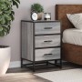 Mesita noche madera ingeniería gris sonoma 40x34,5x60 cm metal de , Mesitas de noche - Ref: Foro24-848722, Precio: 63,27 €, D...
