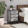 Mesita noche madera ingeniería gris sonoma 40x34,5x60 cm metal de , Mesitas de noche - Ref: Foro24-848722, Precio: 63,27 €, D...