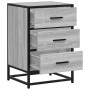 Mesita noche madera ingeniería gris sonoma 40x34,5x60 cm metal de , Mesitas de noche - Ref: Foro24-848722, Precio: 63,27 €, D...