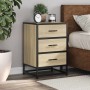 Mesita noche madera ingeniería roble sonoma 40x34,5x60cm metal de , Mesitas de noche - Ref: Foro24-848720, Precio: 61,12 €, D...