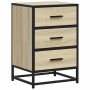 Mesita noche madera ingeniería roble sonoma 40x34,5x60cm metal de , Mesitas de noche - Ref: Foro24-848720, Precio: 61,12 €, D...