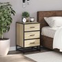 Mesita noche madera ingeniería roble sonoma 40x34,5x60cm metal de , Mesitas de noche - Ref: Foro24-848720, Precio: 61,12 €, D...