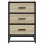 Mesita noche madera ingeniería roble sonoma 40x34,5x60cm metal de , Mesitas de noche - Ref: Foro24-848720, Precio: 61,12 €, D...