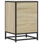 Mesita noche madera ingeniería roble sonoma 40x34,5x60cm metal de , Mesitas de noche - Ref: Foro24-848720, Precio: 61,12 €, D...