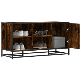 Banco zapatero madera de ingeniería roble ahumado 100x40x53,5cm de , Bancos para recibidores y almacenamiento - Ref: Foro24-8...