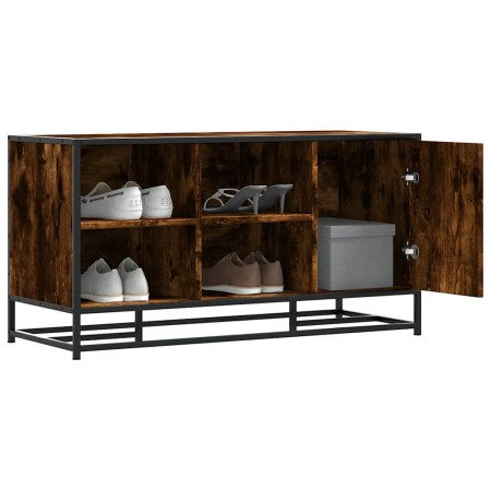 Banco zapatero madera de ingeniería roble ahumado 100x40x53,5cm de , Bancos para recibidores y almacenamiento - Ref: Foro24-8...
