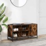 Banco zapatero madera de ingeniería roble ahumado 100x40x53,5cm de , Bancos para recibidores y almacenamiento - Ref: Foro24-8...