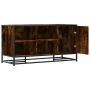 Banco zapatero madera de ingeniería roble ahumado 100x40x53,5cm de , Bancos para recibidores y almacenamiento - Ref: Foro24-8...