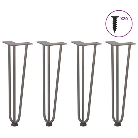 Patas mesa tipo horquilla 4 uds acero macizo acero natural 42cm de , Patas para mesas - Ref: Foro24-4012443, Precio: 51,70 €,...