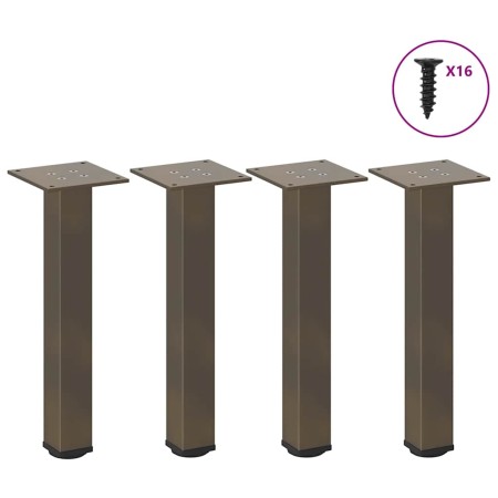 Patas para mesa de centro 4 uds acero acero natural 42-44 cm de , Patas para mesas - Ref: Foro24-4012455, Precio: 44,31 €, De...