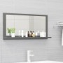 Espejo de baño madera contrachapada gris brillo 80x10,5x37 cm de vidaXL, Tocadores de baño - Ref: Foro24-804579, Precio: 32,2...