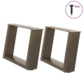 Patas de mesa centro forma U 2uds acero natural 50x(30-31) cm de , Patas para mesas - Ref: Foro24-4012747, Precio: 63,25 €, D...