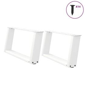 Patas de mesa de centro forma U 2uds acero blanco 70x(30-31) cm de , Patas para mesas - Ref: Foro24-4012753, Precio: 73,93 €,...