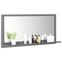 Espejo de baño madera contrachapada gris brillo 80x10,5x37 cm de vidaXL, Tocadores de baño - Ref: Foro24-804579, Precio: 32,2...