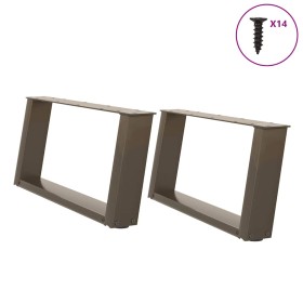 Patas de mesa centro forma U 2uds acero natural 60x(30-31) cm de , Patas para mesas - Ref: Foro24-4012751, Precio: 68,07 €, D...