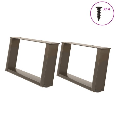 Patas de mesa centro forma U 2uds acero natural 60x(30-31) cm de , Patas para mesas - Ref: Foro24-4012751, Precio: 68,07 €, D...