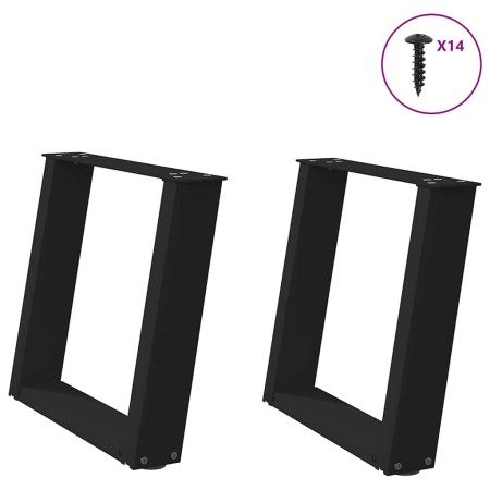 Patas de mesa de centro forma U 2uds acero negro 50x(42-43) cm de , Patas para mesas - Ref: Foro24-4012764, Precio: 62,88 €, ...