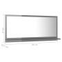 Espejo de baño madera contrachapada gris brillo 80x10,5x37 cm de vidaXL, Tocadores de baño - Ref: Foro24-804579, Precio: 32,2...
