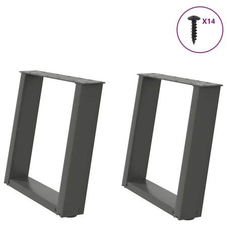 Patas para mesa de centro en forma de U 2 uds antracita acero de , Patas para mesas - Ref: Foro24-4012766, Precio: 68,47 €, D...