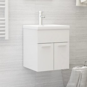 Armario para lavabo contrachapada blanco brillo 41x38,5x46 cm de vidaXL, Muebles de baño - Ref: Foro24-804644, Precio: 27,38 ...