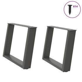 Patas para mesa de centro en forma de U 2 uds antracita acero de , Patas para mesas - Ref: Foro24-4012770, Precio: 74,05 €, D...
