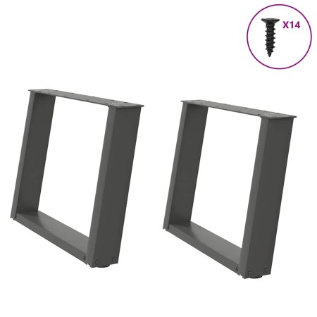 Patas para mesa de centro en forma de U 2 uds antracita acero de , Patas para mesas - Ref: Foro24-4012770, Precio: 74,05 €, D...
