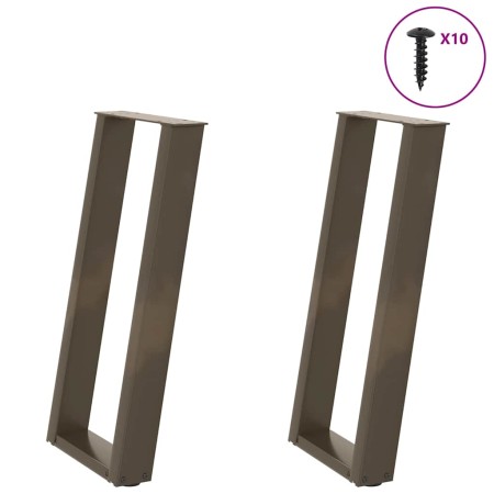 Patas mesa consola forma U 2 uds acero natural 28x(72-73) cm de , Patas para mesas - Ref: Foro24-4012779, Precio: 67,25 €, De...