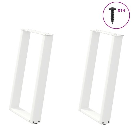 Patas para mesa comedor forma U 2uds acero blanco 50x(72-73) cm de , Patas para mesas - Ref: Foro24-4012785, Precio: 84,43 €,...