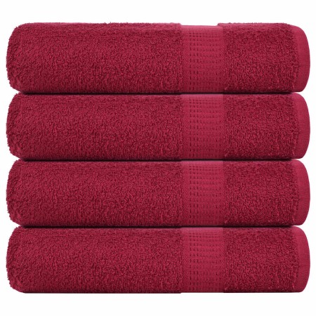 Toallas de ducha 4 uds 100% algodón burdeos 70x140 cm 360 gsm de , Toallas - Ref: Foro24-136738, Precio: 36,86 €, Descuento: %