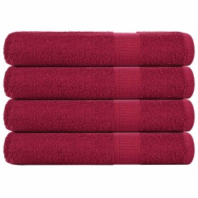 Toallas de sauna 4 uds 100% algodón burdeos 80x200 cm 360 gsm de , Toallas - Ref: Foro24-136744, Precio: 49,36 €, Descuento: %