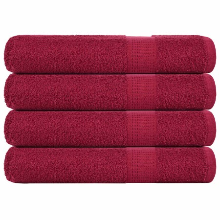 Toallas de sauna 4 uds 100% algodón burdeos 80x200 cm 360 gsm de , Toallas - Ref: Foro24-136744, Precio: 49,36 €, Descuento: %