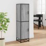 Aparador alto madera ingeniería metal gris sonoma 35,5x35x13 cm de , Aparadores - Ref: Foro24-849057, Precio: 95,51 €, Descue...