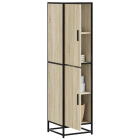 Aparador alto madera de ingeniería y metal 35,5x35x139 cm de , Aparadores - Ref: Foro24-849055, Precio: 99,14 €, Descuento: %