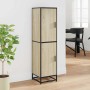 Aparador alto madera de ingeniería y metal 35,5x35x139 cm de , Aparadores - Ref: Foro24-849055, Precio: 99,14 €, Descuento: %
