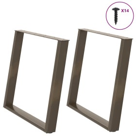 Patas para mesa comedor forma U 2uds acero natural 90x(72-73)cm de , Patas para mesas - Ref: Foro24-4012803, Precio: 102,75 €...