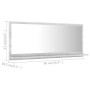 Espejo de baño madera contrachapada gris hormigón 90x10,5x37 cm de vidaXL, Tocadores de baño - Ref: Foro24-804584, Precio: 36...