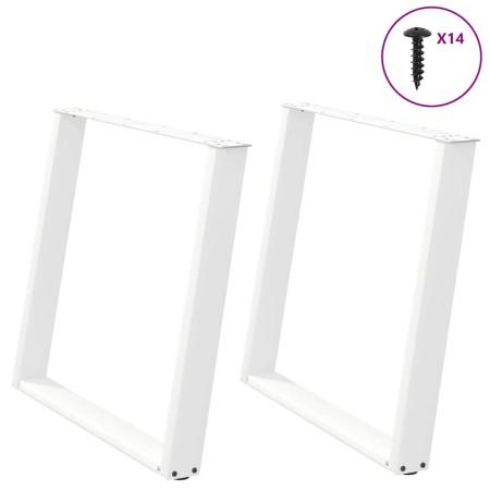 Patas para mesa de comedor en forma de U 2 uds acero blanco de , Patas para mesas - Ref: Foro24-4012801, Precio: 142,94 €, De...