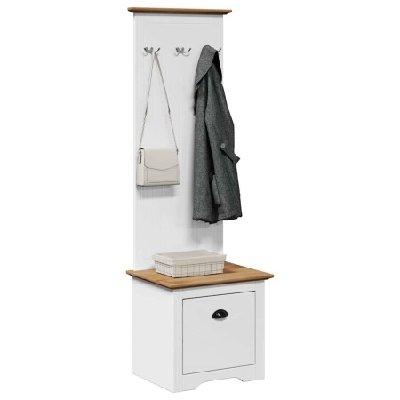 Mueble de entrada con ganchos BODO blanco y marrón 50x40x157 cm de , Bancos para recibidores y almacenamiento - Ref: Foro24-4...