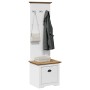 Mueble de entrada con ganchos BODO blanco y marrón 50x40x157 cm de , Bancos para recibidores y almacenamiento - Ref: Foro24-4...