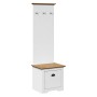 Mueble de entrada con ganchos BODO blanco y marrón 50x40x157 cm de , Bancos para recibidores y almacenamiento - Ref: Foro24-4...