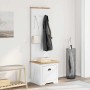 Mueble de entrada con ganchos BODO blanco y marrón 50x40x157 cm de , Bancos para recibidores y almacenamiento - Ref: Foro24-4...