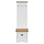 Mueble de entrada con ganchos BODO blanco y marrón 50x40x157 cm de , Bancos para recibidores y almacenamiento - Ref: Foro24-4...
