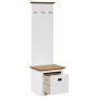 Mueble de entrada con ganchos BODO blanco y marrón 50x40x157 cm de , Bancos para recibidores y almacenamiento - Ref: Foro24-4...