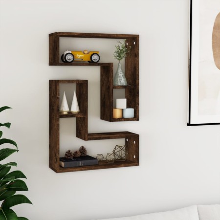 Estantes pared 2 uds madera contrachapada roble humo 50x15x50cm de , Estantes y estanterías - Ref: Foro24-826641, Precio: 27,...