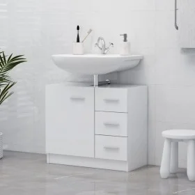 Armario para lavabo madera contrachapada blanco 63x30x54 cm de vidaXL, Muebles de baño - Ref: Foro24-804184, Precio: 69,03 €,...